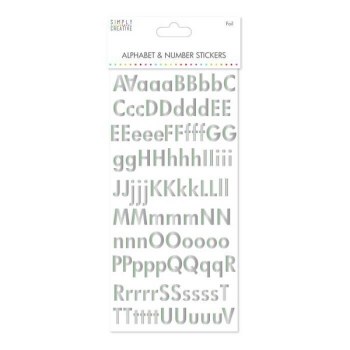 Simply Creative Alphabet & Number Stickers - Classic Foil Silver