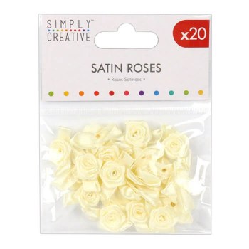 Simply Creative Satin Roses - Ivory
