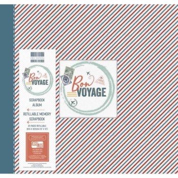 First Edition Scrapbook Album 12x12" - Bon Voyage Stripes