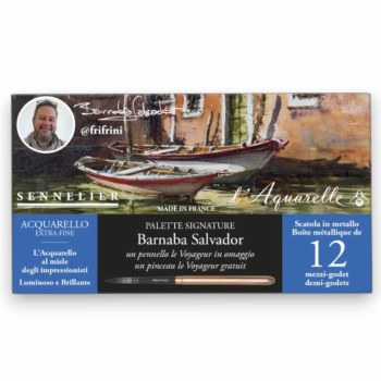 Sennelier L'Aquarelle Barnaba Salvador 12 Half-Pan Travel Set