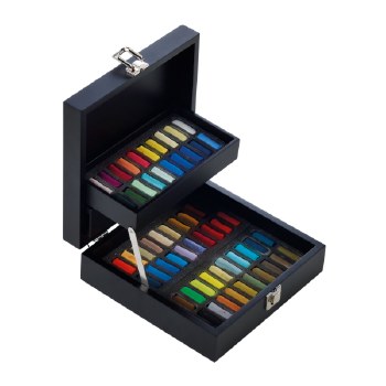 Sennelier Soft Pastels - Standard Set of 60 half-pastels in Black Wooden Box