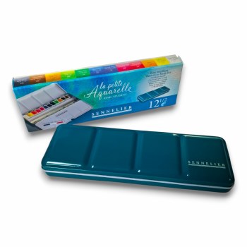 Sennelier La Petite L'Aquarelle Metal box of 12 Half-Pans + empty space