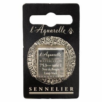 Sennelier L'Aquarelle Watercolour Half Pan Lamp Black 753