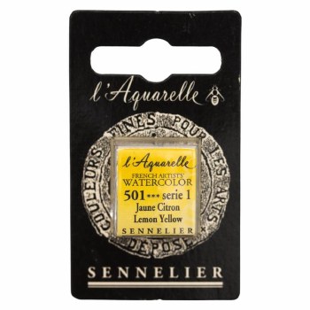 Sennelier L'Aquarelle Watercolour Half Pan Lemon Yellow 501