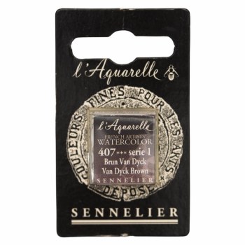 Sennelier L'Aquarelle Watercolour Half Pan Van Dyck Brown 407