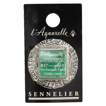 Sennelier L'Aquarelle Watercolour Half Pan Viridian Green 837