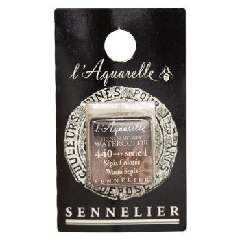 Sennelier L'Aquarelle Watercolour Half Pan Warm Sepia 440