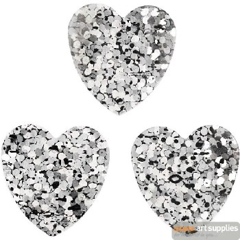 Sequins silver 15 mm Heart 10g