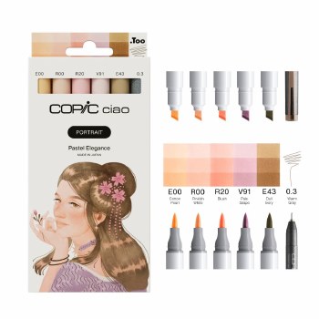 Copic Ciao Set Portrait 6 Pcs - Pastel Elegance