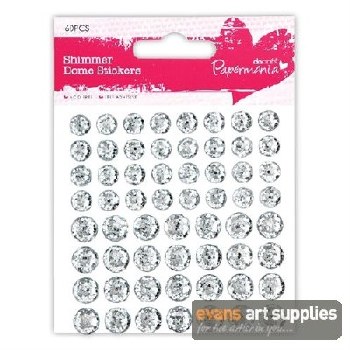 Shimmer Dome Stickers Silver
