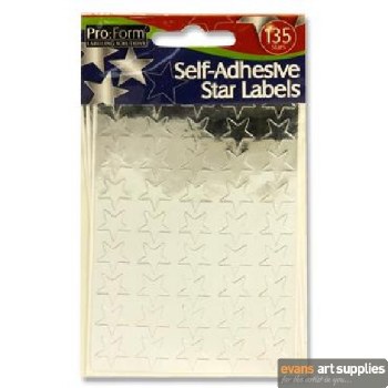 Self Adhesive Silver Stars - 135 in a pack