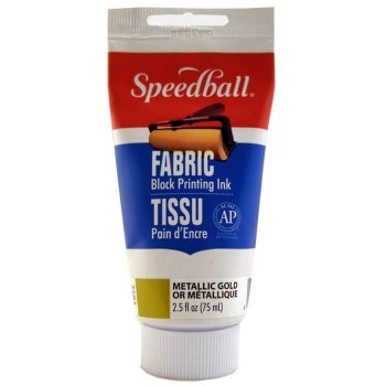 Speedball Fabric Block Printing Ink 75ml - Metallic Gold