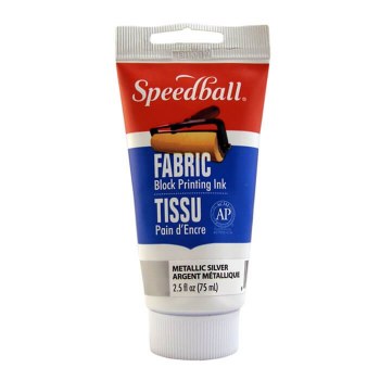 Speedball Fabric Block Printing Ink 75ml - Metallic Silver