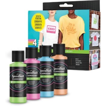 Speedball Fabric Screen Paint Set - Fluorescent