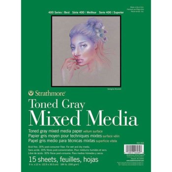 Strathmore 400 Toned Grey Mixed Media Pad 9x12"