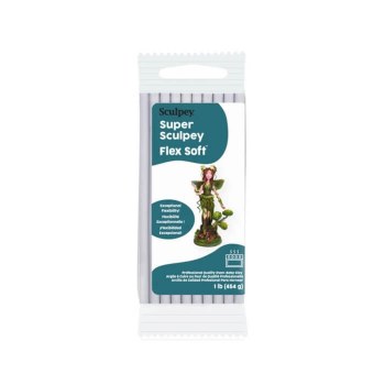 Super Sculpey Flex Soft - Gray, 1 lb (454 g)