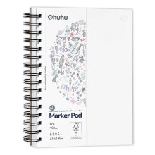 Ohuhu Bleedproof Double-Sided Marker Pad, Spiral Bound 5.5x8.5"