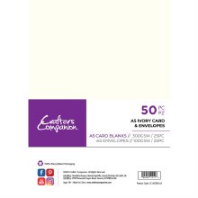 Crafter's Companion - A5 White Card & Envelopes 50pc
