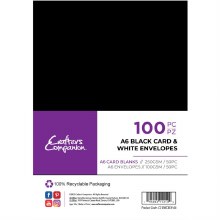 Crafter's Companion - A6 Black Card & Envelopes 100pc
