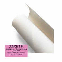 Arches 100% Cotton Watercolour Sheet HOT PRESSED A1 Size 300 Gsm (56x76cm)