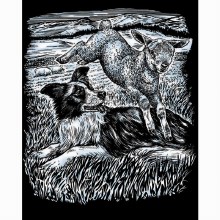 Artfoil - Sheepdog & Lamb Silver Scraper Foil Artfoil - Sheepdog & Lamb Silver Scraper Foil