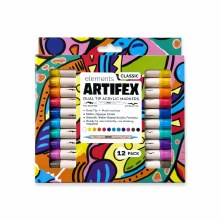Artifex Dual Tip Acrylic Markers - 12pcs
