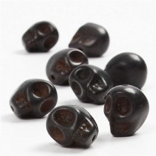 Additional picture of Black Skull Beads 32pk