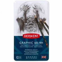 Derwent Graphic Pencil Set - Tin of 12 Medium Selection