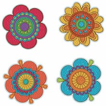 Diamond Dotz - Coasters 4 Pack - Hippy Brights