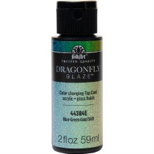 Additional picture of Folkart Dragonfly Glaze 2oz/59ml - Blue, Green Gold Shift