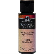 Additional picture of Folkart Dragonfly Glaze 2oz/59ml - Gold, Red, Violet Shift