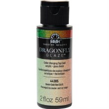 Additional picture of Folkart Dragonfly Glaze 2oz/59ml - Green, Gold, Red Shift