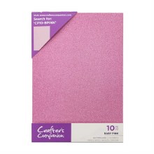 Crafter's Companion Glitter Card 10 Sheets Baby Pink