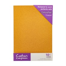 Crafter's Companion Glitter Card 10 Sheets Copper
