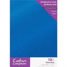 Crafter's Companion Glitter Card 10 Sheets Royal Blue