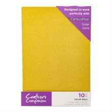 Crafter's Companion Glitter Card 10 Sheets Solar Gold
