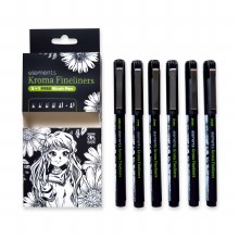 Elements Kroma Fineliners 5 plus 1 Free Brush Pen