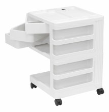 Additional picture of KUBX Pro Mobile Rotating 4-Sided Storage Organizer White