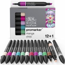 Winsor & Newton Promarker Set 12+1 - Manga Chibi