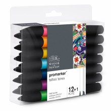 Additional picture of Winsor & Newton Promarker Set 12+1 - Tattoo Tones