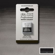 W&N Professional Watercolour Half Pan Lamp Black