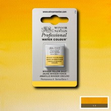 W&N Professional Watercolour Half Pan Winsor Yellow Deep W&N Professional Watercolour Half Pan Winsor Yellow Deep