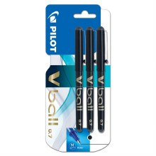 Pilot Vball Rollerball Pens 0.7mm 3PK Black