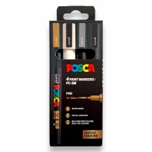 Posca PC-3M Set of 4 - Mono Colours