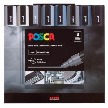 Posca PC-5M Set of 8 - Monotone