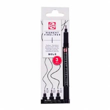 Additional picture of Talens Pigment Fineliner Set Bold, 3 pcs