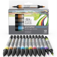Winsor & Newton Promarker Watercolour - Set of 12 Landscape Tones
