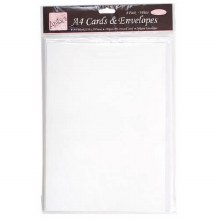 A4 White Card & Envelopes 4pk