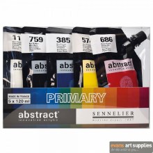 Sennelier Abstract Primary Set - 5 x 120ml Sennelier Abstract Primary Set - 5 x 120ml
