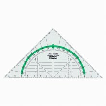 M+R Triangular Ruler - Geometric Set Square/Protractor 16cm